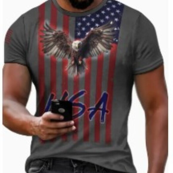 Eagle & Flag All-Season T-Shirt Stretch Comfort & Regular Fit Men's size Large - Picture 1 of 7
